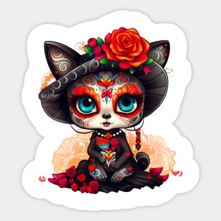 Dia de los Muertos Cat #3 Sticker